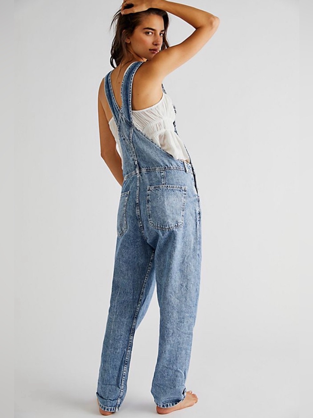 Free People "We The Free" Denim Overalls — Baggy Relaxed Fit - Picture 3 of 9